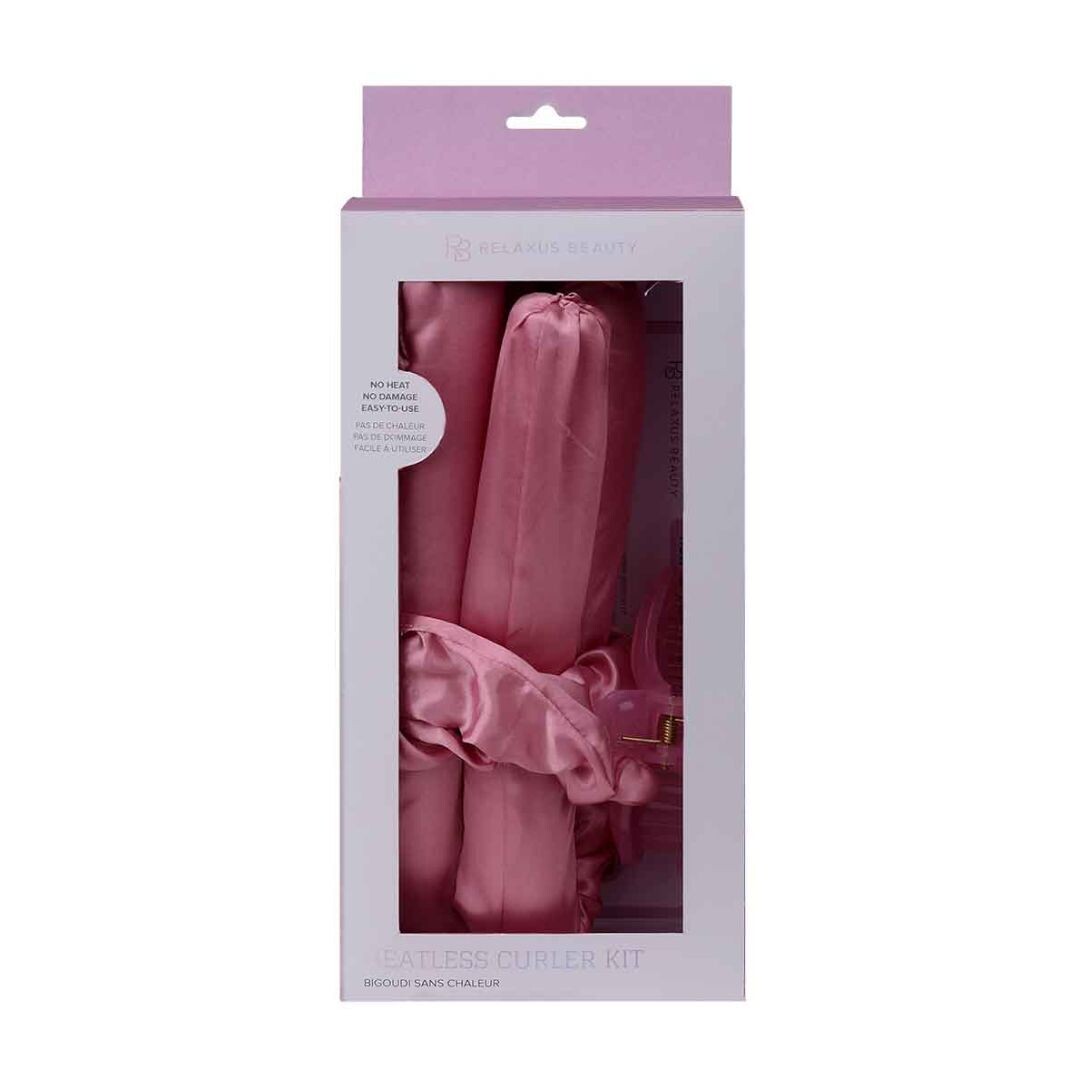 Satin Heatless Curler Set Pink