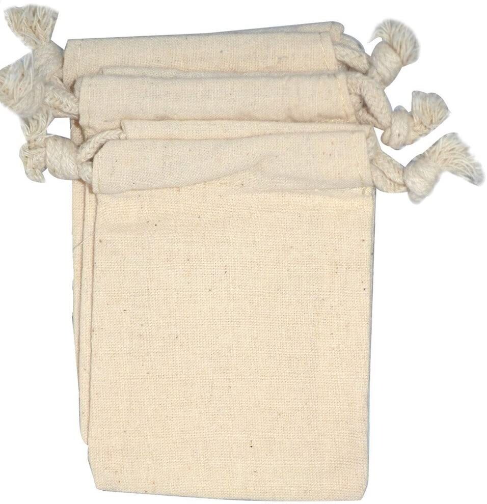Soap Nuts Wash Bags - Heavy Duty, Muslin, Double Draw