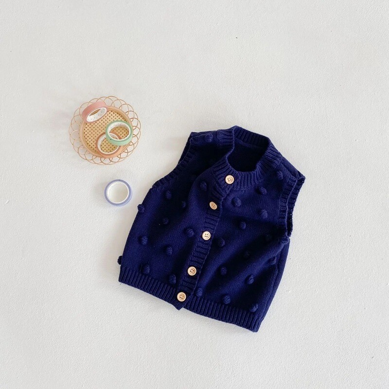 Chaleco Pom Pom - Azul