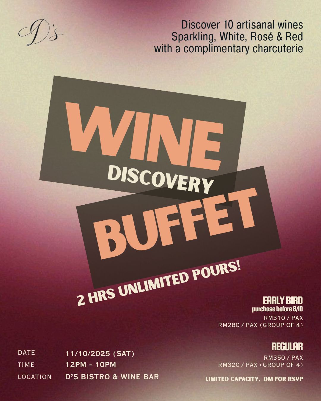 [Event] Wine Discovery Buffet (D&#39;s Wine bar)
