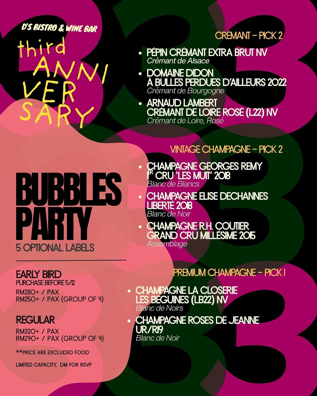 [Event] Bubbles Party - D’s is Turning 3! (Tax included)