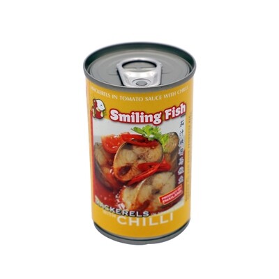 Smiling Fish Brand Pacific Mackerels in Tomato Sauce with Chilli 155g