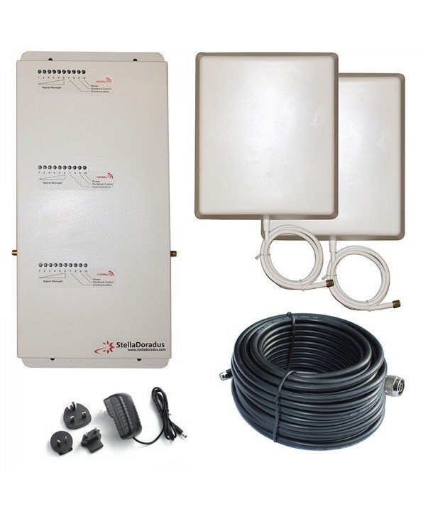 Kit repetidor Stella Home 3-bandas 800-900-2100 MHz 2G, 3G, 4G.