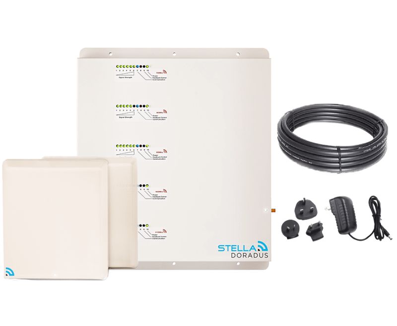 Kit repetidor STELLA HOME 5-bandas 700-800-900-1800-2100 MHz 2G, 3G, 4G, 5G.