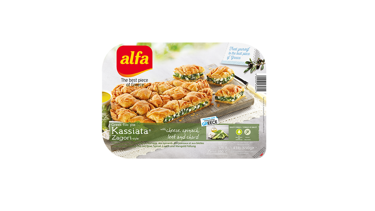 "Kassiata" al estilo Zagori con queso, espinacas, puerros, acelgas