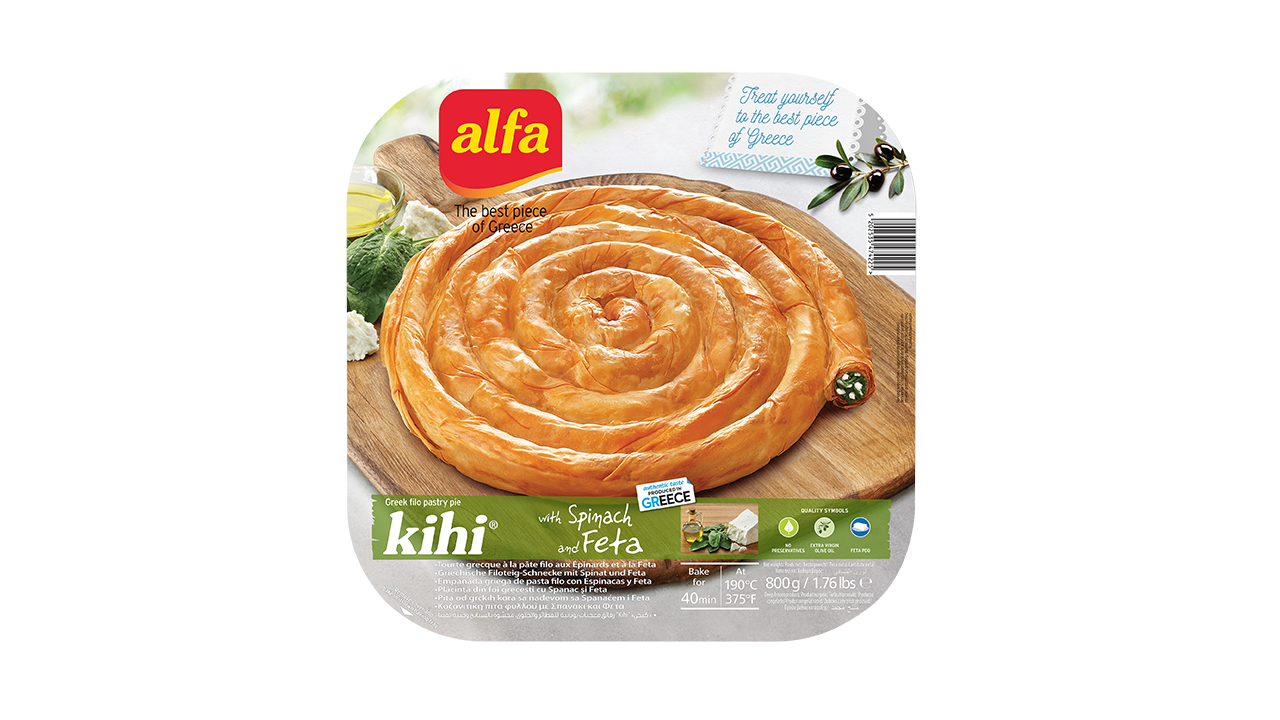 Pastel de kihi con espinacas y queso feta 800gr