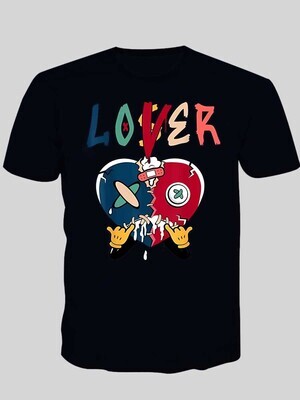 BODAK Men Broken Heart Lover Letter Print T-shirt