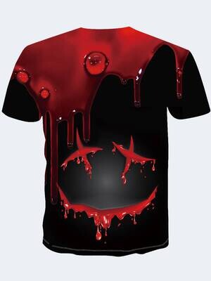 ❤️TBC Men Casual O Neck Graffiti Print Black T-shirt❤️