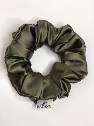Olive Green Scrunchie (Satin)