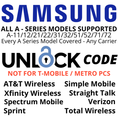 GALAXY A SERIES UNLOCK CODE