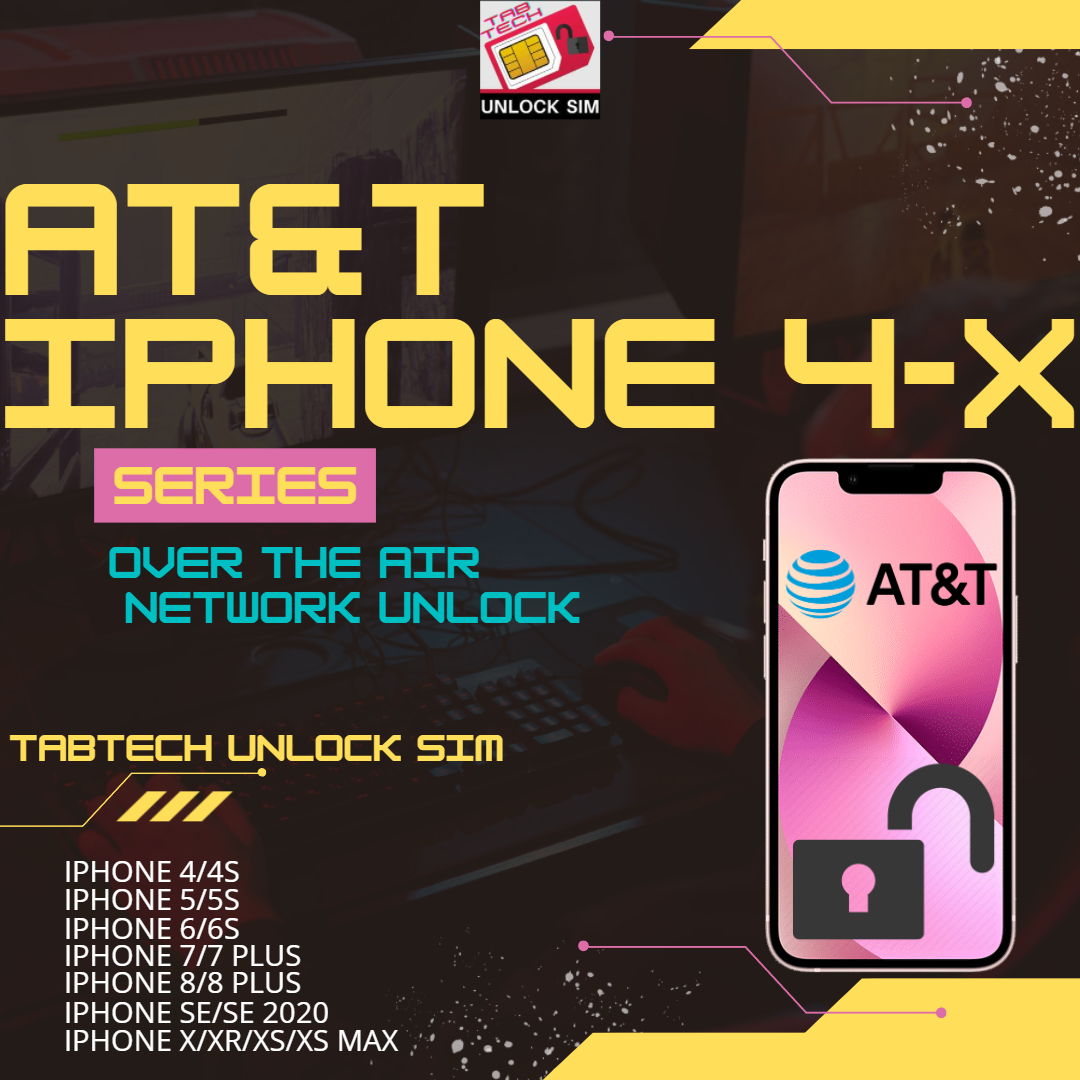 AT&T iPhone 4 - X + SE2 Series Network Sim Unlock