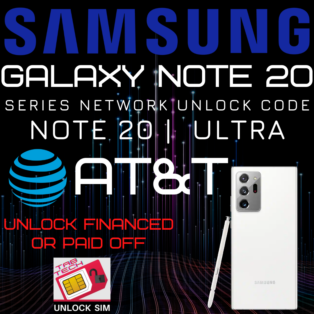 AT&T Premium Unlock Code Service For AT&T Samsung Galaxy NOTE 20 NOTE 20 ULTRA 