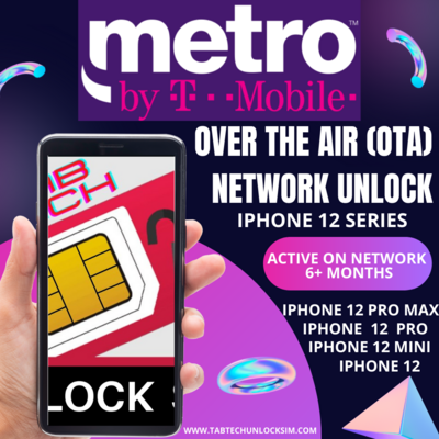 Metro PCS iPhone 12 Series Unlock - Active 6+ Mo.