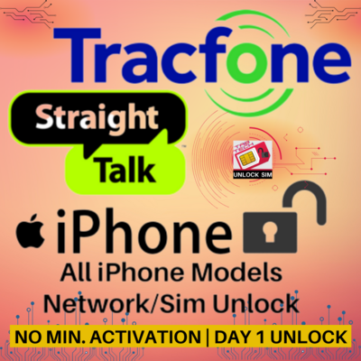 TracFone|StraightTalk - All iPhone Models Unlock - No Min Activation Time