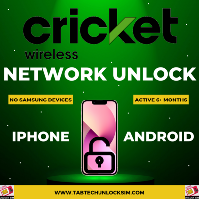 Cricket iPhone Android Sim Unlock Active 6+ Months (Not Samsung)