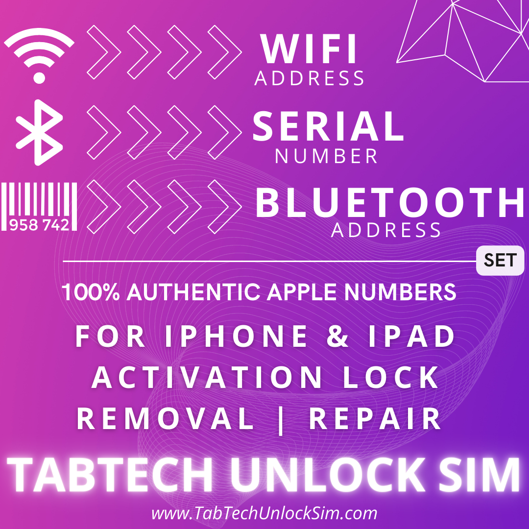 Serial Number + Wifi & Bluetooth Address Set