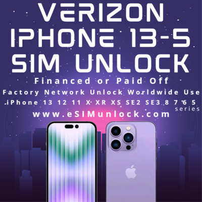 Verizon iPhone 12 - 5 Series Network Sim Unlock