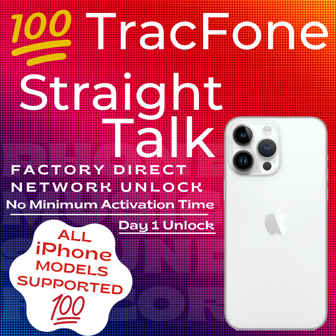 StraightTalk, Tracfone, Simple Mobile, Total Wireless, Safelink &amp; Walmart Family Mobile - iPhone 14 Series Unlock
