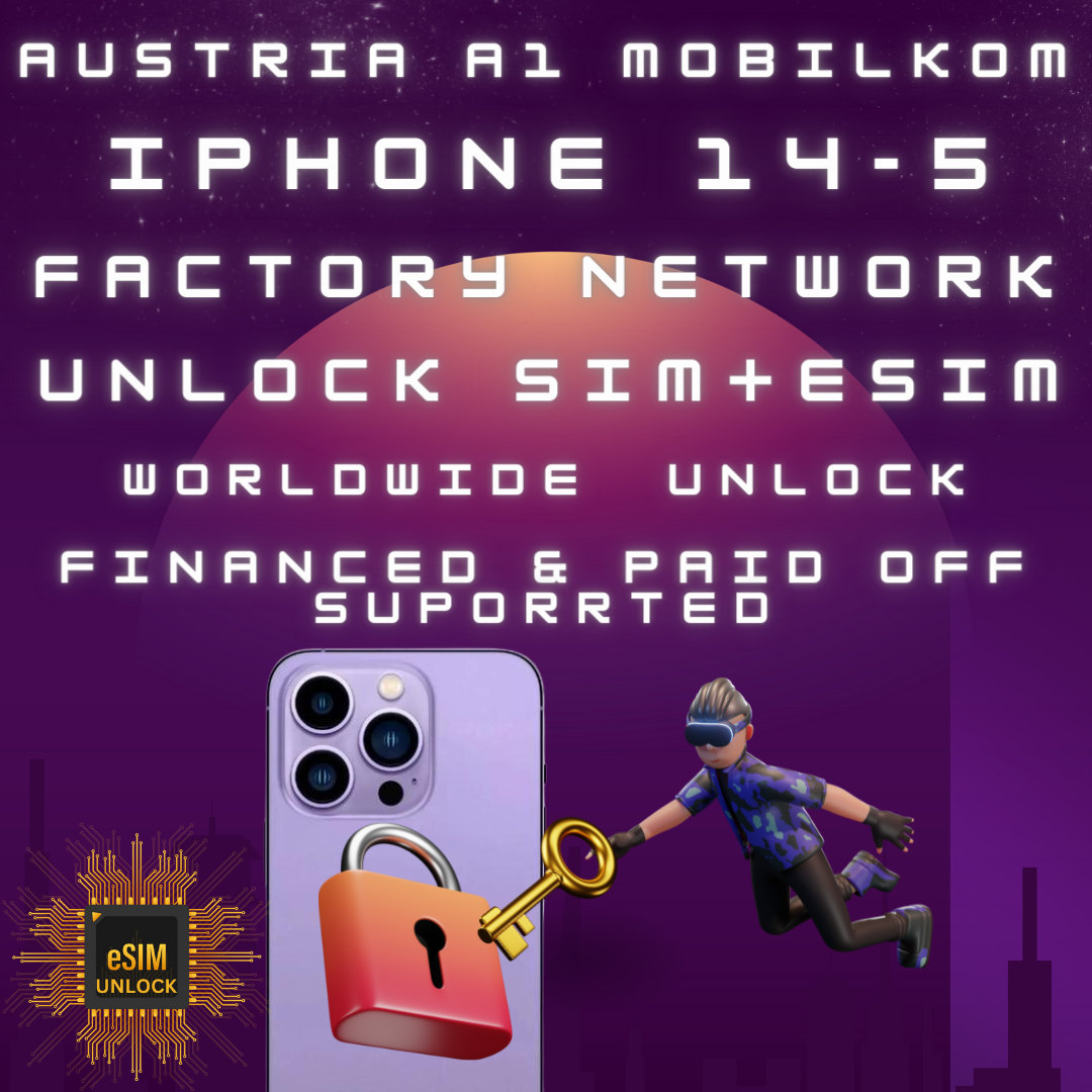 Austria A1 MobilKom Network Sim Unlock All iPhone 14 13 12 eSIM
