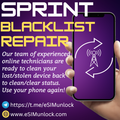 Sprint Blacklist IMEI Repair Bad ESN Removal Unbarring