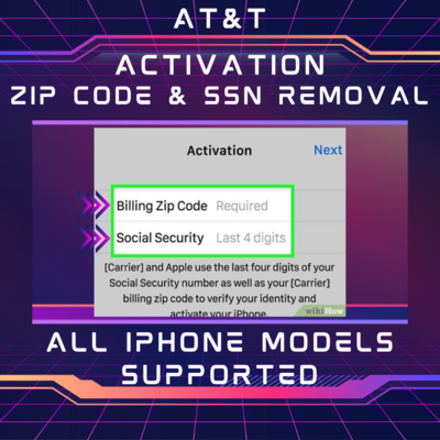 Zip Code &amp; SSN Activation Lock Removal AT&amp;T