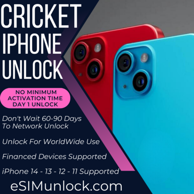 Cricket iPhone Network Sim Unlock - No Minimum Activation Time -  All Models Supported