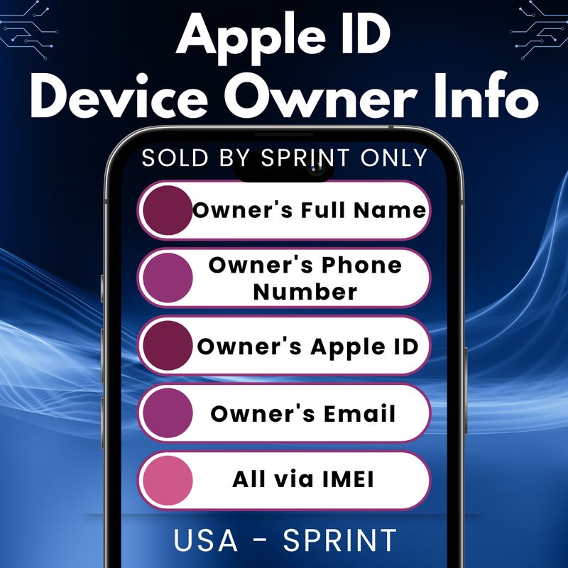 APPLE ID - OWNER INFO - SOLD BY SPRINT
