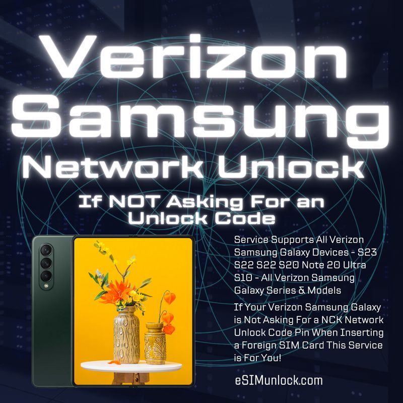 Verizon Samsung Network Unlock Code NCK *SAMSUNG ONLY*