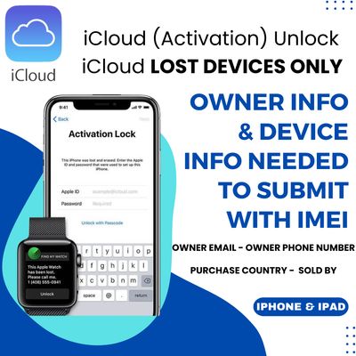 iCloud Activation Unlock FMI Removal LOST DEVICES ONLY