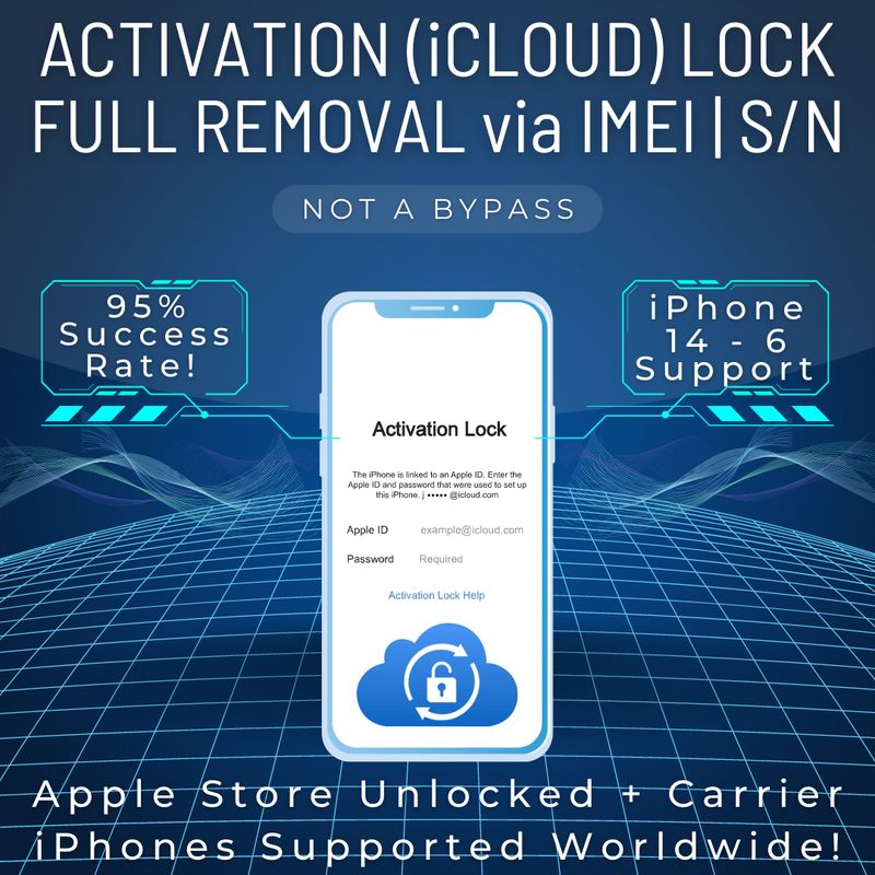 iCloud Activation Unlock FMI Removal iPhone 8 - 8 Plus + 7 + 6 Series