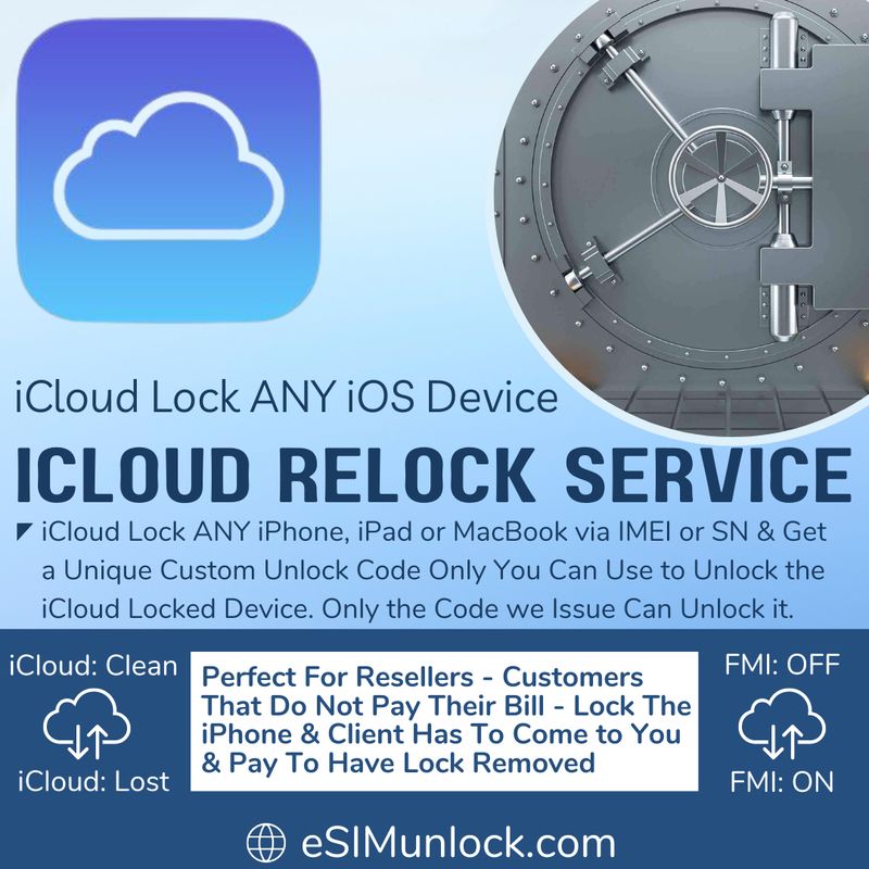 iCloud Relock Service with Unlock Code
