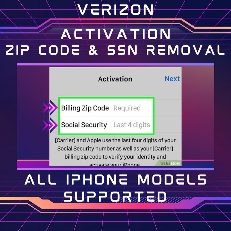 Zip Code &amp; SSN Activation Lock Removal VERIZON