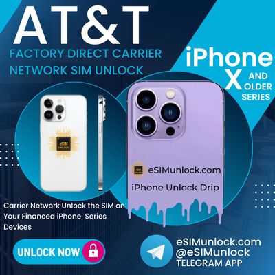 AT&amp;T iPhone X XR XS 8 7 SE2 SE3 Series Network Sim Unlock