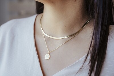 Love circón collar (Enchape de oro) 45cm.