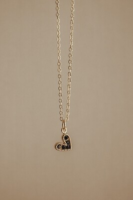 Mini corazón negro (Baño de oro) 45cm.