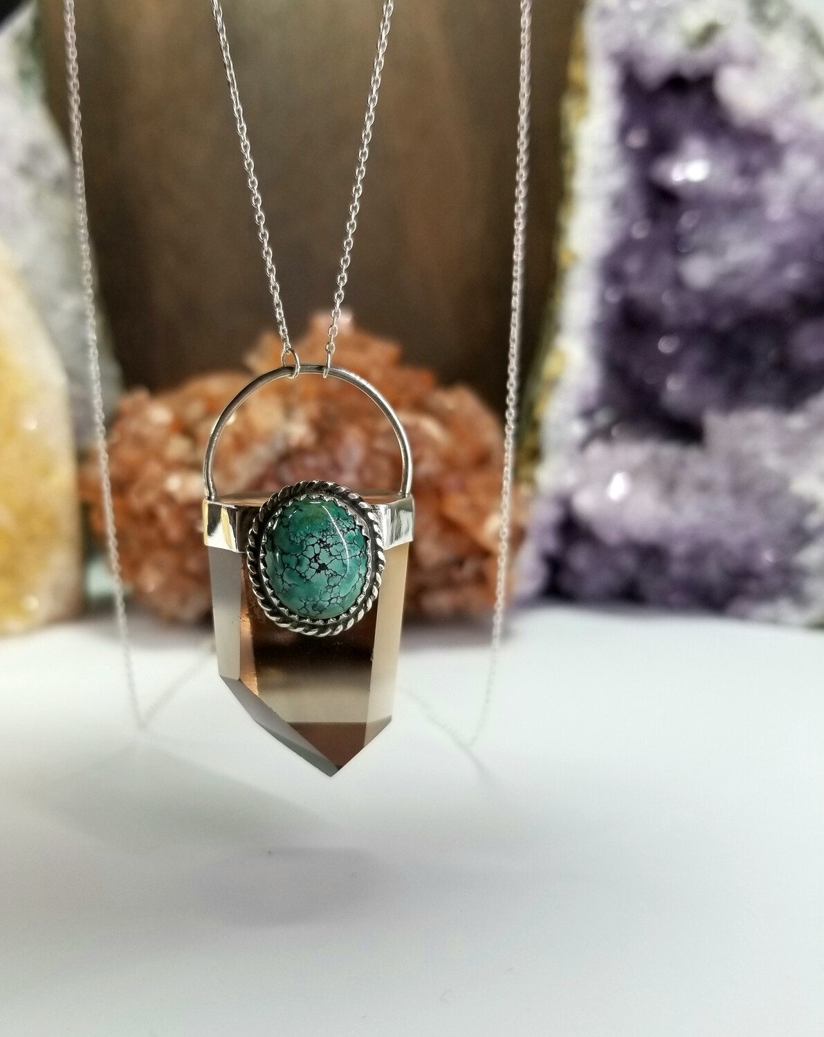 Smokey Citrine and Turquoise Necklace