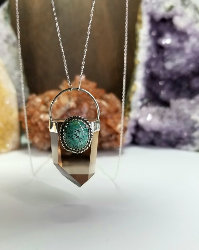 Smokey Citrine and Turquoise Necklace
