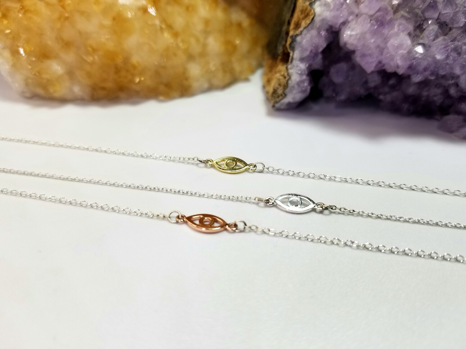 Silver Dainty Eye Necklace