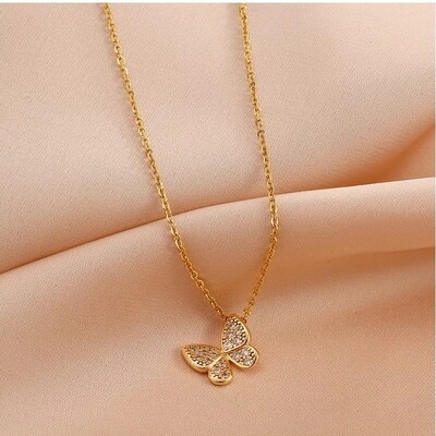 18kt Gold Plated Butterfly Necklace Choker
