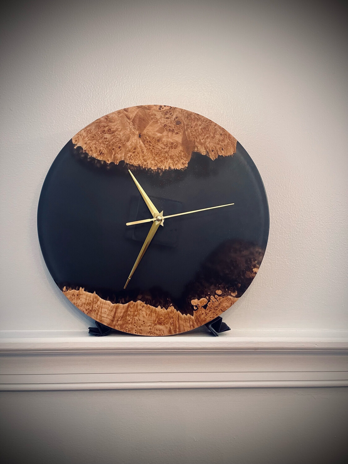 “Lunar” Series 11” Wood & Resin Wall Clock