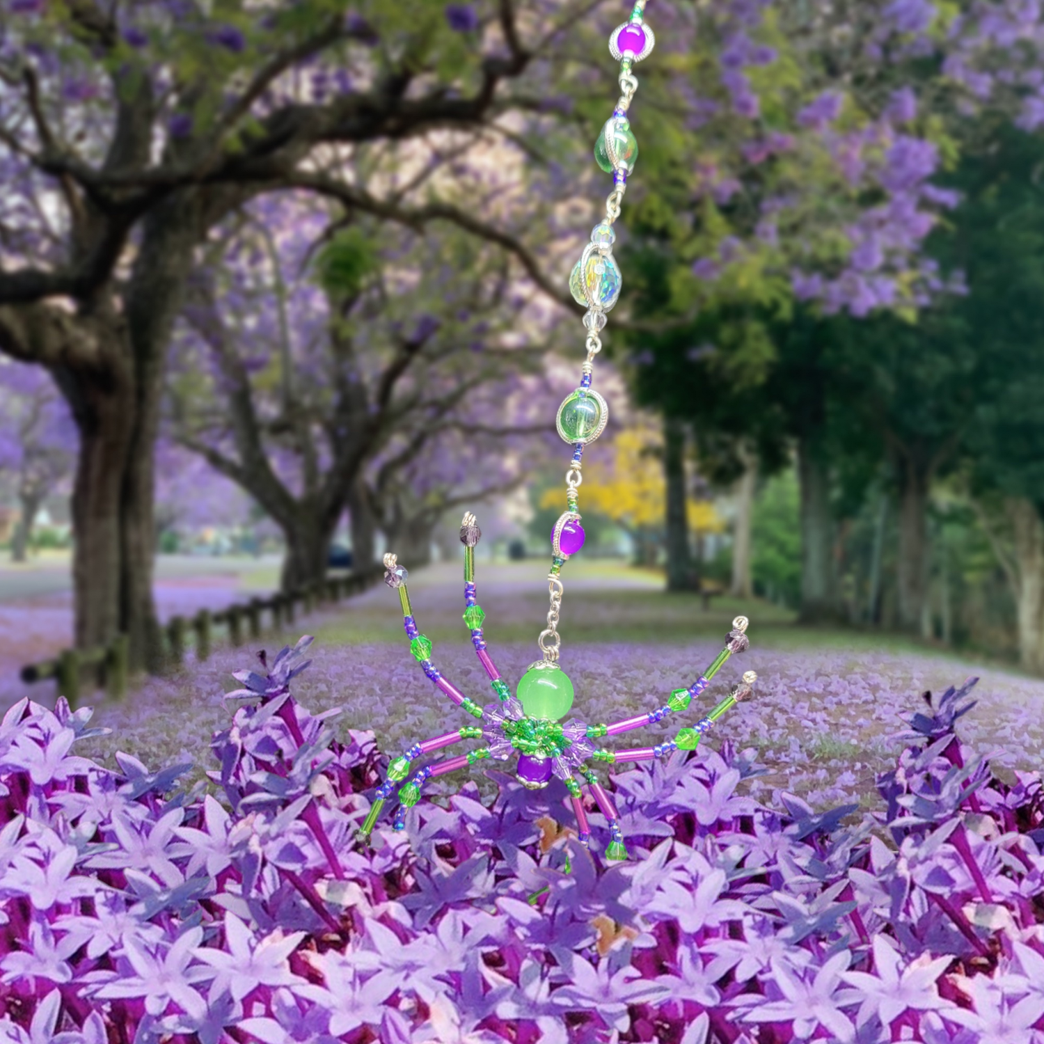 Medium Spider - Purple/Green