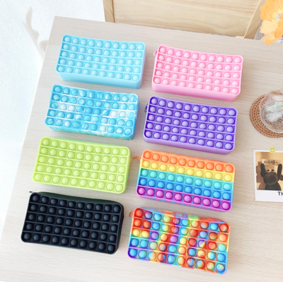 Pencil Case Popit Pen Push Bubble Toy Autism Pop Stress Reliever Toys Back to School
