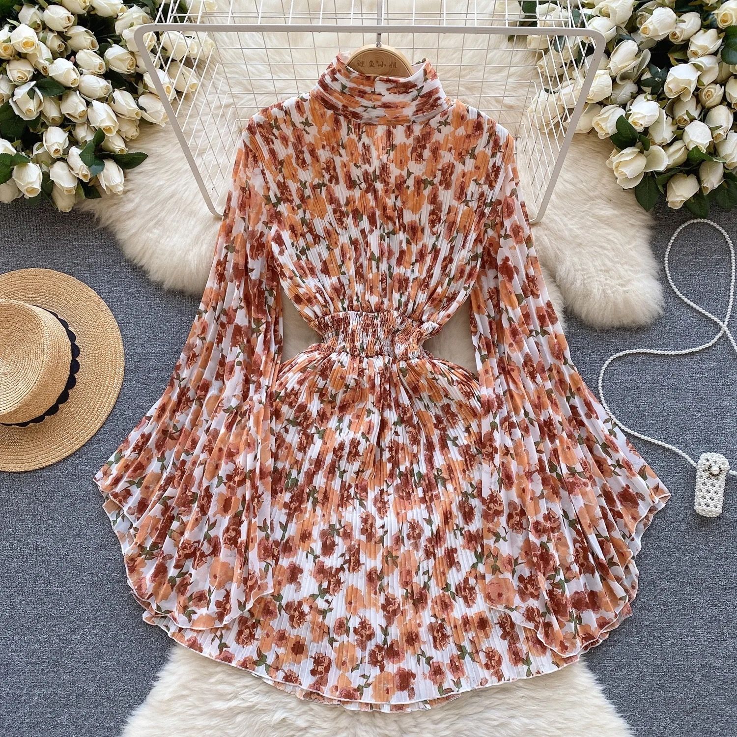 The ‘Claire’ pleated Dress