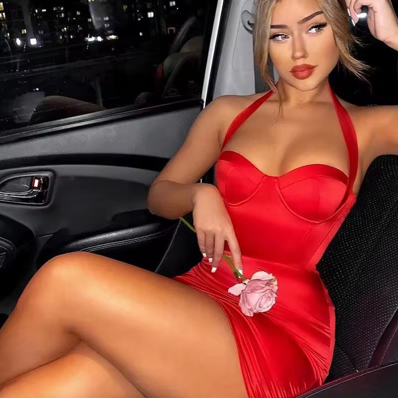 cleo red mini dres