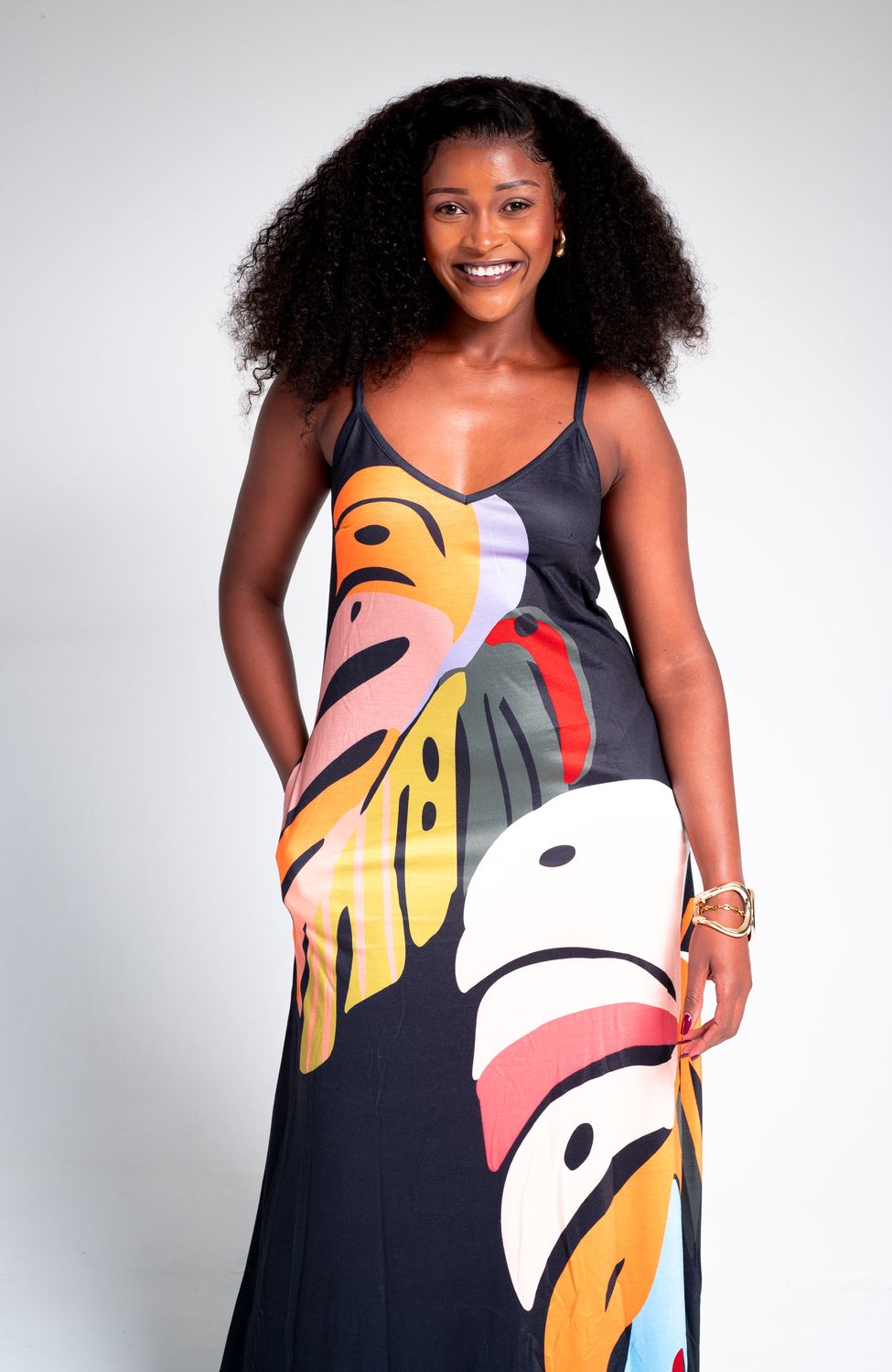 Naila Print Maxi Dress