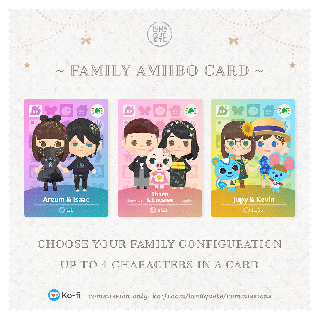 Family Amiibo Card Commission + Physical Card (read description first)