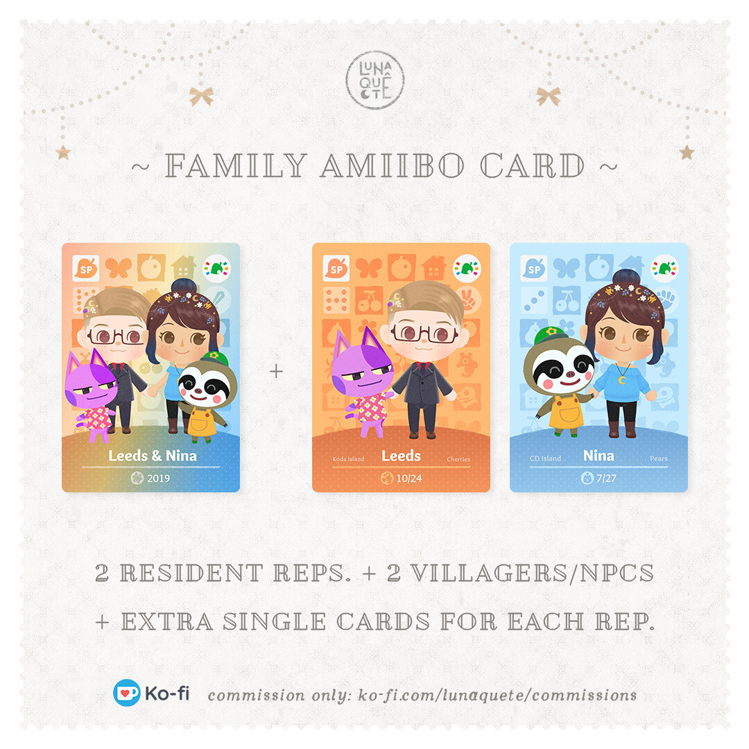Family Amiibo Card Commission + Physical Card (read description first)