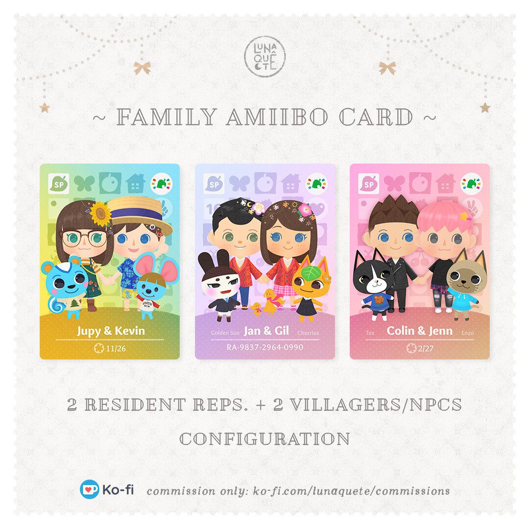 Family Amiibo Card Commission + Physical Card (read description first)