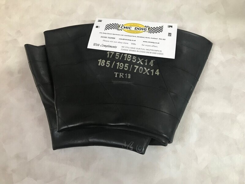 175 / 185  x 14 INCH 185 /195 / 70 x 14 MG TRIUMPH CLASSIC CAR INNER TUBE BUTYL