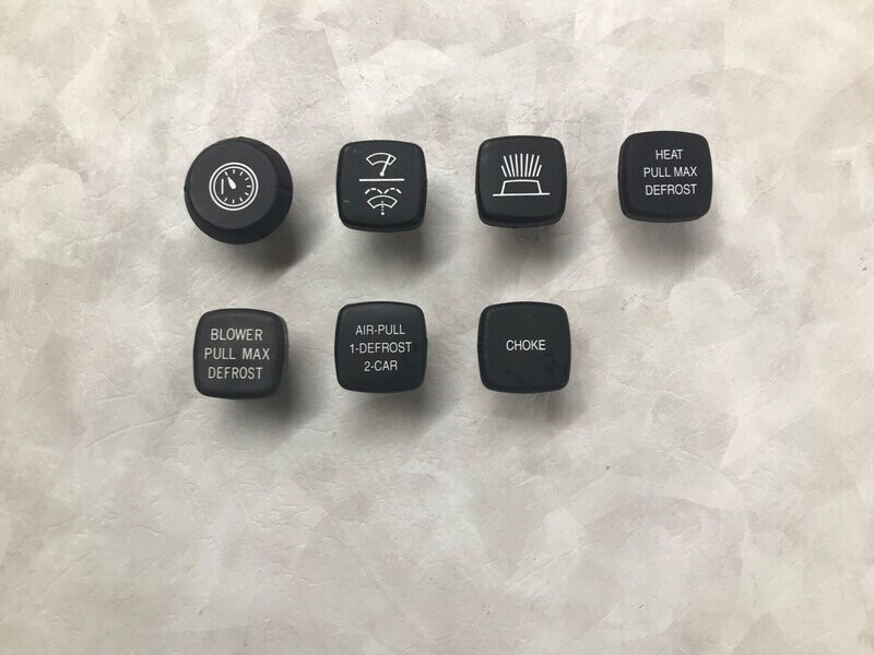 DASHBOARD KNOB SET TRIUMPH  TR6 1973-1976 GKS6007X CF Models Wiper Blower Heat